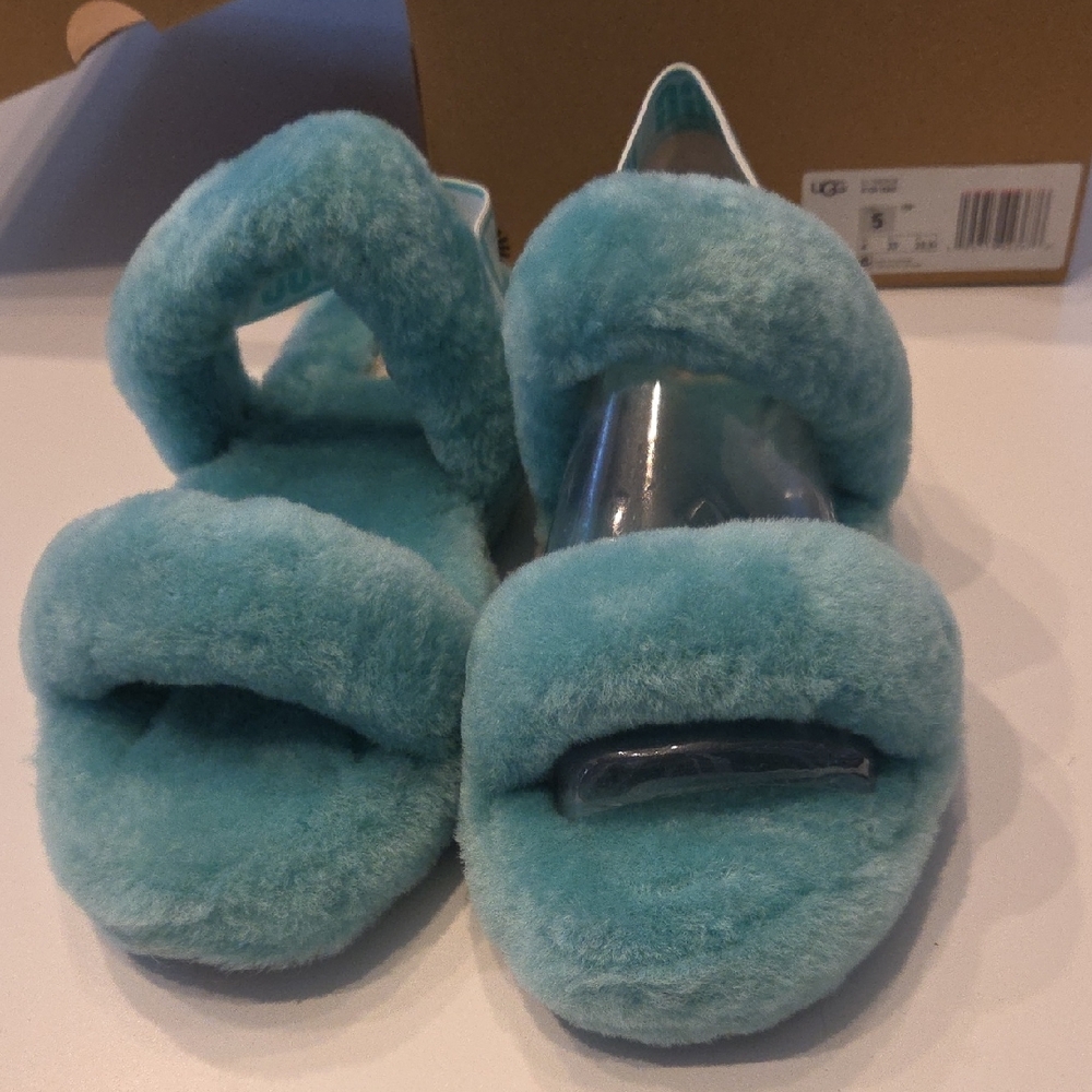 UGG Oh Yea Slide Slippers Teal (Girls 5/Women's 7)